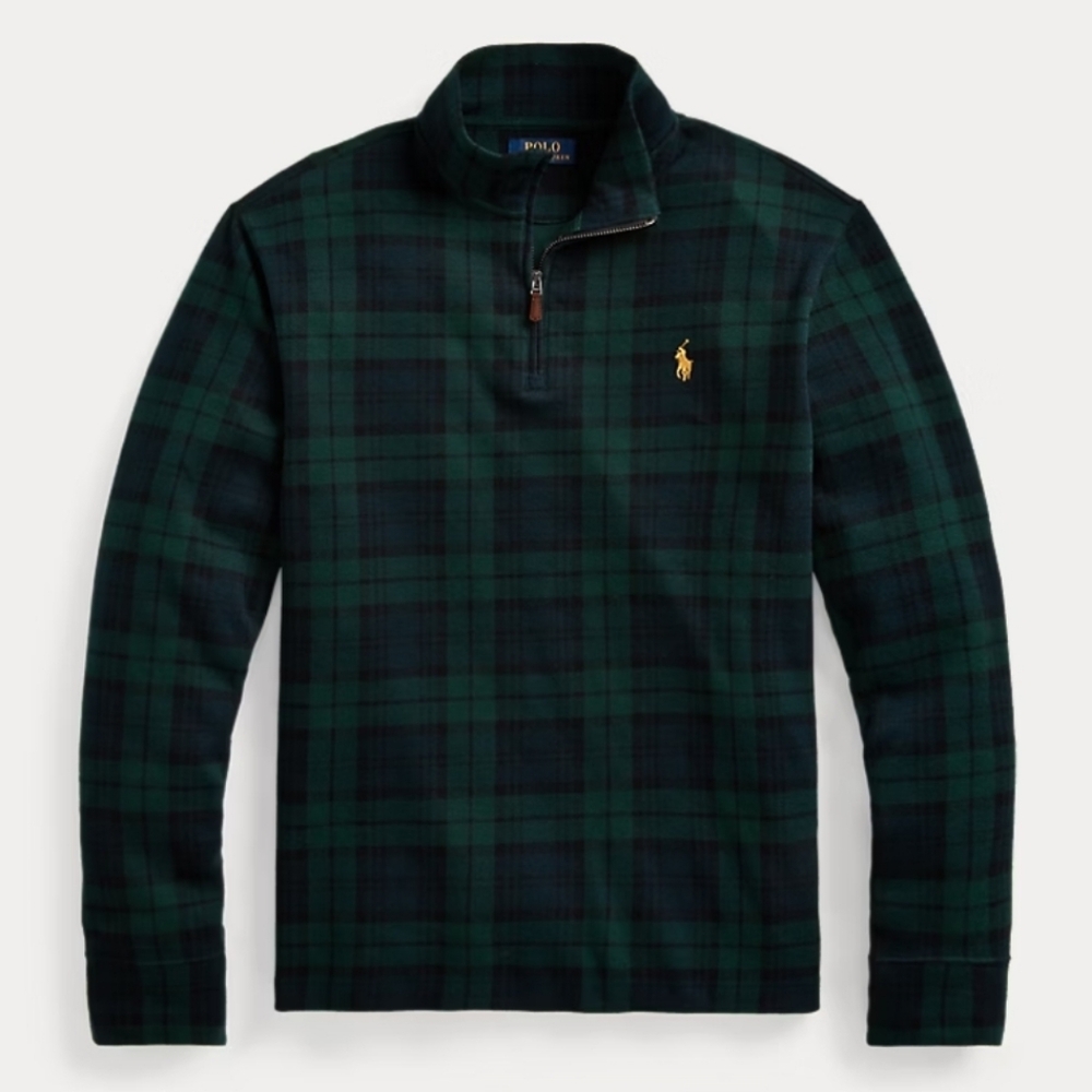 Polo Ralph Lauren RL Blue Green Plaid Estate-Rib Pullover